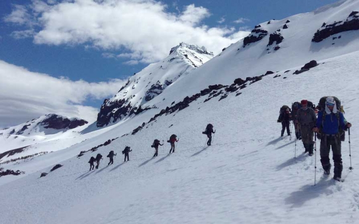 mountaineering on outdoor leadership course